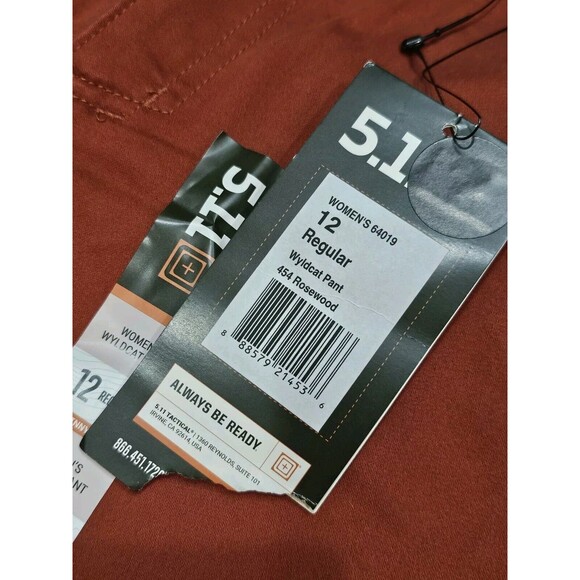5.11 Tactical Pants Wyldcat Pant Skinny Fit Womens 12 Regular ZipperLeg Rosewood - Picture 14 of 16